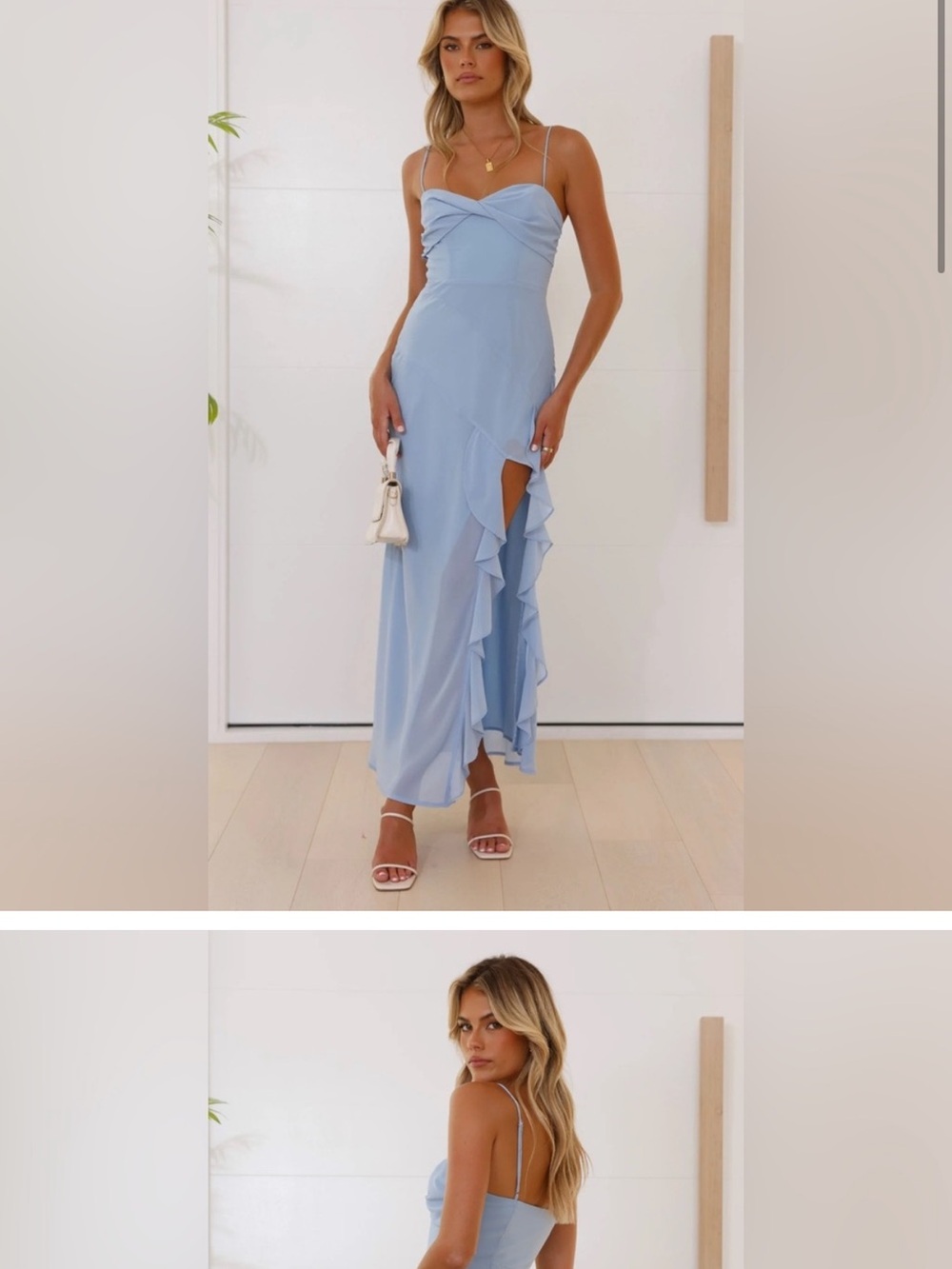 Billy J Kiyah Midi Bridesmaid Dress Blue